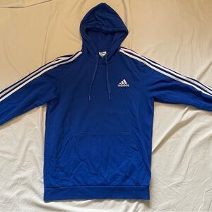 Adidas Royal Blue Hoodie with White Stripes